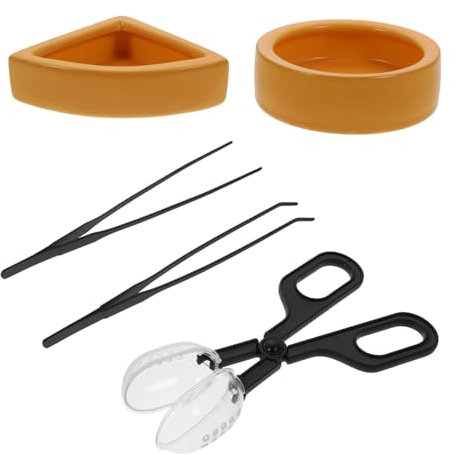 BELLIFFY Reptilien Futterset Aus Langlebigem Ungiftigem Material Mit Pinzette Und Futterschale Zur Reptilienfütterung Für Eidechsen Und Schildkröten