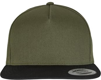 Flexfit Unisex Classic 5 Panel Snapback Olive/Black, one Size