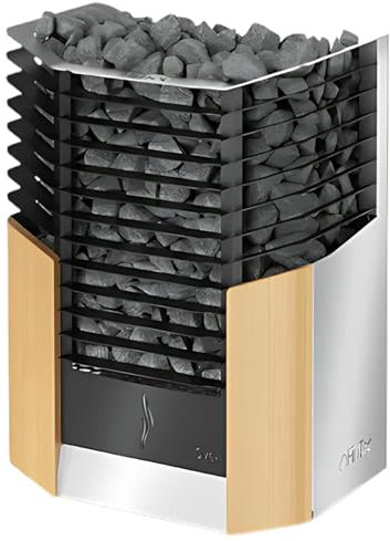 FinTec SVEA - Forno elettrico per sauna - 6,0/9,0/10,5 kW, 60 kg di volume pietra I acciaio inox I Elementi riscaldanti efficienti I Adatto per saune interne ed esterne I Made in Germany (6 kW)