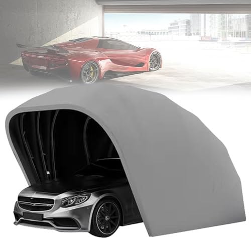 Robuster Carport aus Edelstahl, 5,5 m, halbautomatisch, mobile Garage, zusammenklappbar, einziehbar, Carport für Auto, SUV, LKW, wasserdicht und UV-beständig, einfache Montage und Demontage,