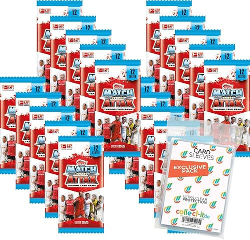Bundle mit Topps Match Attax Bundesliga - 2024/2025-20 Booster + Exklusive Collect-it Hüllen