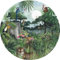 Hartendief Cercle de papier peint jungle - Pour chambre de bébé et d'enfant - Peint à la main et durable - Facile à accrocher - Papier peint non tissé