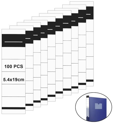 100 Stück Ordnerrücken Selbstklebend 5.4x 19CM Ordner Etiketten Selbstklebend Ordnerrückenschild Rückenschilder Ordner Aufkleber für Standardordner