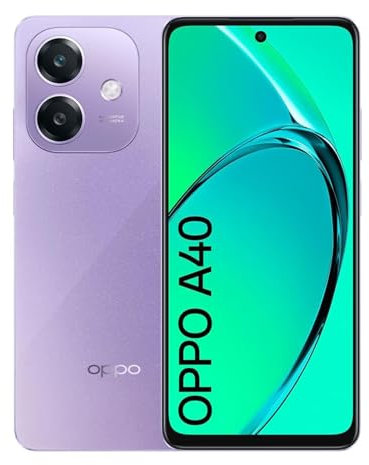 OPPO A40 4+128Go, Smartphone Android Débloqué, Téléphone Mobile, Écran 90Hz 6,67”LCD, Batterie 5100mAh, SUPERVOOC 45W, AI Principal 50MP, Snapdragon 6s 4G Gen1, Splash Touch, NFC, Double SIM, Violet