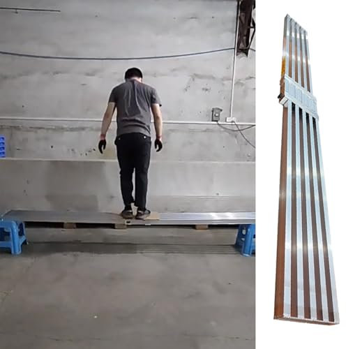 EXCLURA Gerüst Teleskop-Arbeitsbrett aus Aluminiumplanken, Gerüstplattform mit Einer Tragkraft von 150 Kg, Verstellbare, rutschfeste Schweißleiter-Gerüstausrüstung(L-113.5cm(44 3/4))