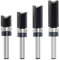 4PCS Flush Trim Router Bit Set, 1/4 inch Shank, Straight Flush Trim Pattern Tools with Top Bearing, Wood Milling Cutter for Trimming