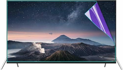 BTOIASYHF Anti-Glare TV Screen Protector for 55 Inch - Matte Anti Blue Light, Anti-UV Protector Film 4-Sided Ring Glue Installation, No Air Bubbles / 55in 1221x689mm,55in 1211x682mm