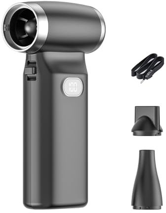 Rudiaoa Leistungsstarke Wiederaufladbare Drahtlose Luftgebläse Für Die PC Reinigung Trockenstaubentfernungswerkzeug Mit LCD Display Elektrische Jets Lüfter Laptop Tastatur Reinigungswerkzeug