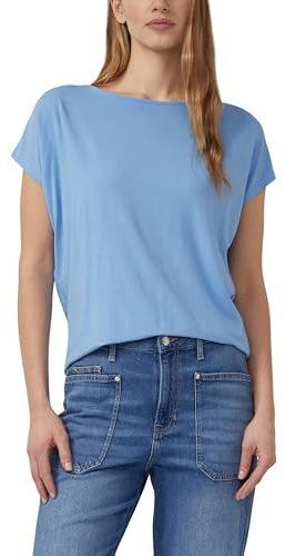 s.Oliver Damen T-Shirt – Jersey, überschnittene Schultern, Uni