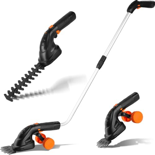 LIFERUN Cesoia per Erba a Batteria 7,2V2000mAh,Tagliasiepi a batteria 2in1