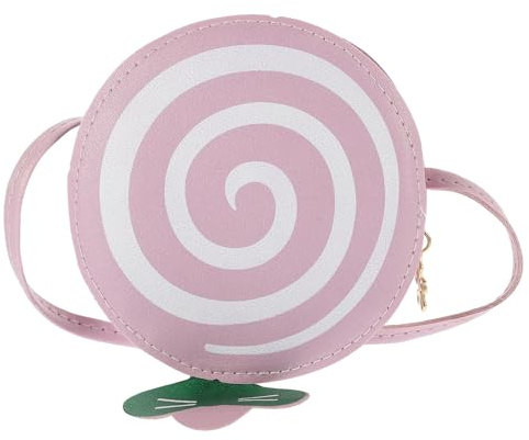 HAPINARY Kleine runde Mädchen Schultertasche aus PU, Lollipop Crossbody Bag, kreative Damen Handtasche für Alltag und Party, 4.72X4.72X1.57In, Schlüssel und Handysafe