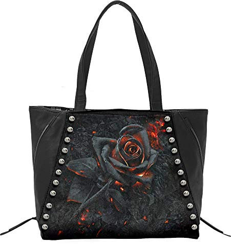 Spiral - BURNT ROSE - Tote Bag - hochwertiges PU-Kunstleder mit Nieten Gothic Handtasche Gothic geschenke