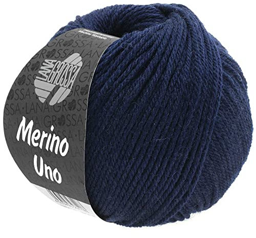 LANA GROSSA Merino Uno | Klassische Merinowolle mit Superwash-Ausrüstung | Handstrickgarn aus 100% Schurwolle (Merino) | 50g Wolle zum Stricken & Häkeln | 125m Garn FB4