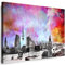 Hamburg Wandbild - 40 x 30 cm Querformat Bild - Leinwand mit Rahmen (Leinwandbild) Städte Kunstdrucke Skyline, Turm, Brücke Wanddeko St-01-8