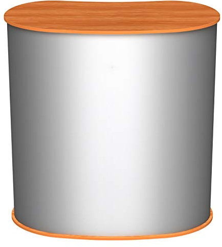 Lamellen Counter | ✓ Lamellentheke | ✓ Messetheke | ✓ Promotiontheke | ✓ Verkaufstheke von Vispronet® (Buche, Oval)