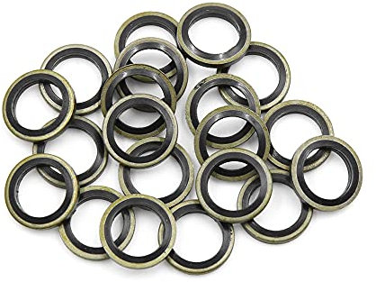 sourcing map 20 stücke Motoröl Quetschscheiben Ablassschraube Dichtungen 12mm ID. 18 mm Außendurchmesser. Bronzeton für Auto