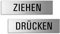 Türschilder Ziehen + Drücken 150x40 mm 2er-Set Aluminiumschilder Edelstahloptik Nr.28008-K