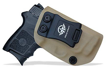 IWB Tactical KYDEX Pistolenholster Für: Smith & Wesson S&W M&P Bodyguard 380 Laser BG380 Pistolenhalfter Hängend Carrier Verdeckte Versteckte Pistole Case Waffenholster (Tan, Right Hand Draw (IWB))