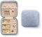 Benevolence LA Jewellery Box for Women, Travel Jewellery Case Organiser, Small Velvet Earring Organiser Box with Mirror - Periwinkle Blue