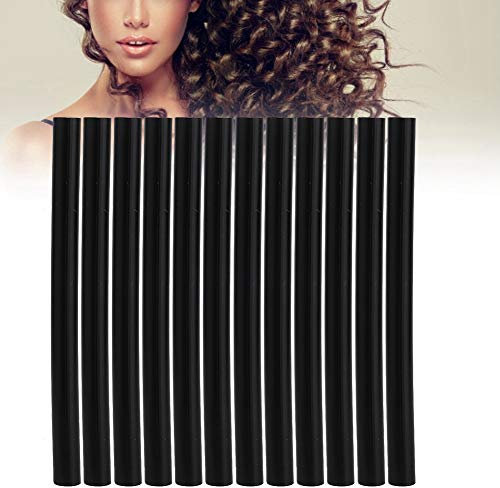Hot Melt Glue Stick, Set of 12 Professional Hair Extensions Keratin Gun Bond Stick Glue Hair Extension Wig Hot Melt Glue Stick Stickers Hair Styling Tool(Nero)