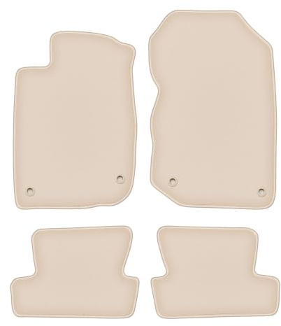 Velours-Fußmatten passend für Honda CR-Z 2010-2016, Beige, Fortuna | passend für Coupé; geschorener Premium-Velours (100% Polypropylen), ca. 8 mm; rutschfest, ovale Befestigungen (Typ HND)