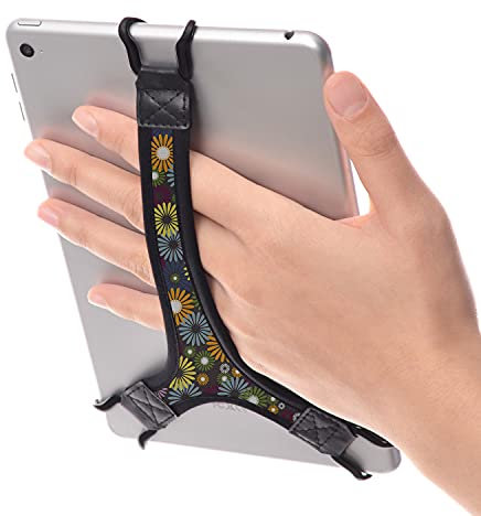 TFY Security Floral Hand Strap Finger Grip Holder for 7-8 inch Tablets - Compatible with iPad Mini/Fire 7 / Fire HD 8 / Galaxy Tab S2 8.0, Tab A 8.0 / HUIWEI M5