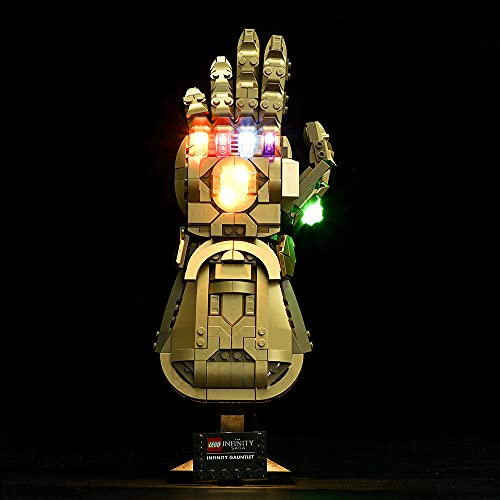 Kyglaring Led Lighting Set for Lego Marvel Infinity Gauntlet - Light kit Compatible with Lego 76191 Thanos Glove Building Blocks Model, Avengers Collection LEDs - Not Include Model (Classic Version)