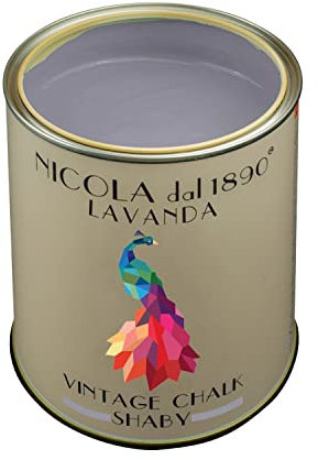 Vernice Vintage Chalk Shabby a Base di Acqua, per Interni ed Esterni, Aspetto Opaco, Made in Italy, Colore Lavanda - Formato 0,25 lt