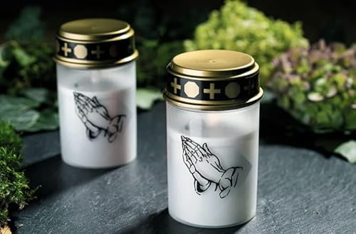 2 velas LED con batería resistente a la intemperie Velas para tumba LED con pilas para larga duración de hasta 6 meses Luz LED para tumba Efecto parpadeante como en una vela real (2 velas blancas)