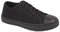 GladRags Boys Girls Kids Lace Up Canvas Low Top Trainers, Pumps, Plimsolls, All Black, Size Youth 2