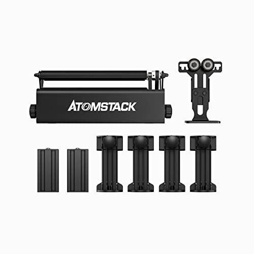 Inncen R3 Pro Rotary Roller für Laser Graviermaschine, Lasergravur-Rotationswalze für zylindrische Objektdosenskulptur, 360° drehbar (4 Hilfserhöhungssäule, 1 Stützrahmen, 2 Hilfsstützwelle)