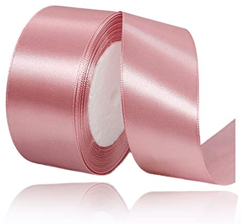 Geschenkband Roségold 40mm Breit, 23 Meters Satinband Rose Rosa Geschenkbänder Stoff Schleifenband Dekoband zum Geschenkverpackung, Bastelarbeiten, Geburtstag und Hochzeitsdekoration