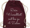Turnbeutel Rucksack - Aufdruck selbst gestalten - Wunschtext I Geschenk personalisiert - Unisize - Bordeauxrot - stoffbeutel kindergarten beutel wechselkleidung personalisierte bedrucken sportbeutel