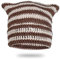 LEJAHAO Y2K Cat Beanie Mütze Damen Winter Hat Women Katzenmütze Katzenohren Damenmützen Modern Warme Thermo Winddichte Strickmütze Schöne Lustige Wintermützen Haube Frauen Mädchen Skimütze (Braun)