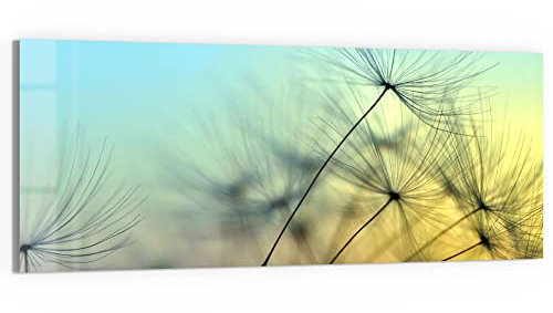 DEQORI Glasbild Echtglas | Motiv Schirmchen in Abendsonne | horizontal einteilig 150x60 cm | schöne Dekoration | Wandbild für Wohnzimmer, Schlafzimmer, Flur & Küche | moderne Wanddeko