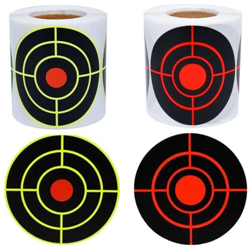 AYWFEY 200 Pcs Splatter Target Stickers, 3 Inch Air Gun Reactive Target, Yellow & Red