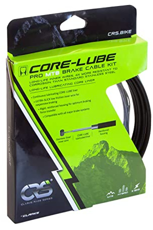 Clarks Cycle Systems CRS Core Lube MTB Brake Cable Kit, Front & Rear, Black