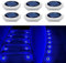 YiLaie Luces Deck Solares Exterior,Lámpara Solar Jardin 24 LED 360°Iluminación IP68 Impermeable Auto ON/OFF Luces Solares Escalera Para escaleras aceras jardines, Luz azul-Hexagonal（6 Pack）
