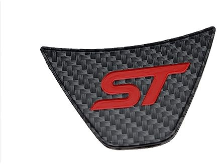 CHAOBAO Auto-Lenkradabdeckungen, Zieraufkleber, Auto-Refit-Zubehör, passend for Ford Fiesta MK7 2009–2017, Ecosport 2012–2017 Abdeckleisten Aufkleber (Color : Carbon Fibre red)