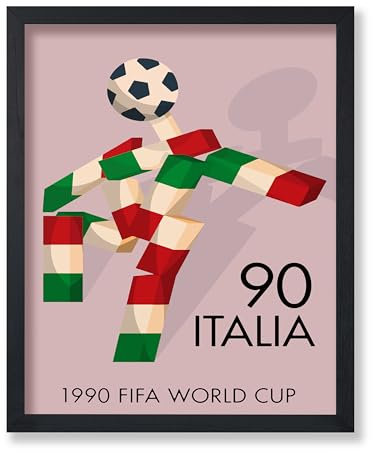 Poster Master Vintage-Illustrationsposter – Retro-Sportdruck – FIFA Weltmeisterschaft 1990, Italien, Fußball, Ciao – 28,9 x 35,6 cm, ungerahmte Wandkunst – Geschenk für Sportler, Freund –