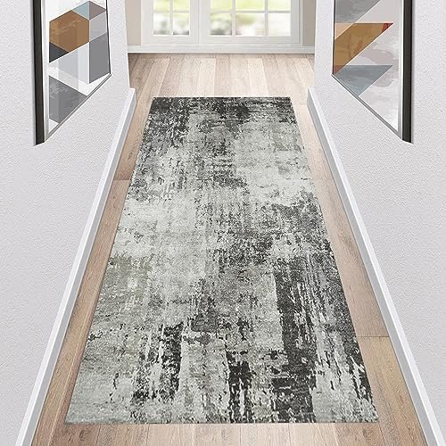 Siunwdiy Teppich Läufer Flur Küche Waschbar rutschfest 140x220cm Moderner Abstrakter Muster Lang Küchenteppich Flurteppich Teppich Fur Korridor Wohnzimmer Schlafzimmer Meterware Anpassbar