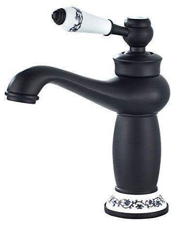 Namuoto Robinet Salle Bain Mitigeur Lavabo Poignée Unique Robinet Lavabo Salle de Bain Mitigeur Lavabo Retro, Noir Laiton