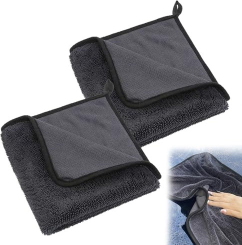 Mxlfdc Bathroom Drying Cloth, 2 PCS Fast Dry Towel, 40x60cm Microfibre Shower Cloth for Car Detailing, Hair, Bath, Shower, Window, Glass, Gym (Dark Gray)