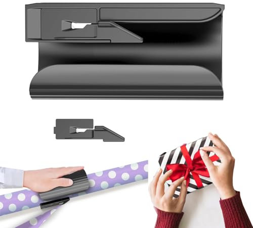 Wrapping Paper Cutter, Christmas Wrap Paper Roll Cutter Tool, Replaceable Little Elf Gift Wrap Sliding Cutter Tube, Rolled Cutting Device for Christmas, Birthday, Holiday, Kitchen Decoration