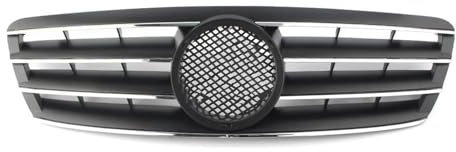 DZSCHUNLUSM Front Grillgitter Für Mercedes Für Benz Für C-Klasse W203 C180 C200 C220 C240 C270 C280 C320 2000–2006 Mattschwarzer Auto-Frontgrill Front Kühlergrill