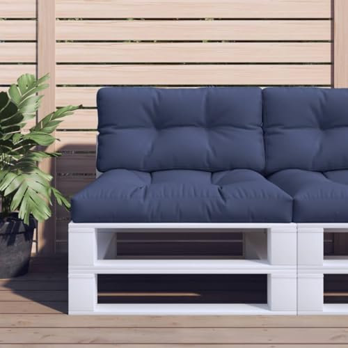 Tidyard Palettenkissen Palettensofa-Kissen Palettenmöbel Sitzkissen Rückenkissen Palettenpolster Palettenauflage Polster Auflage -Set Marineblau 70x40x12 cm Stoff