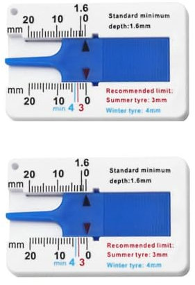 2 Piezas De Medidor De Profundidad De Neumáticos, Medidor De Profundidad De La Banda De Rodadura Del Neumático Rango 0-20mm, Medidor De Medida De Rueda De Neumático De Calibrador