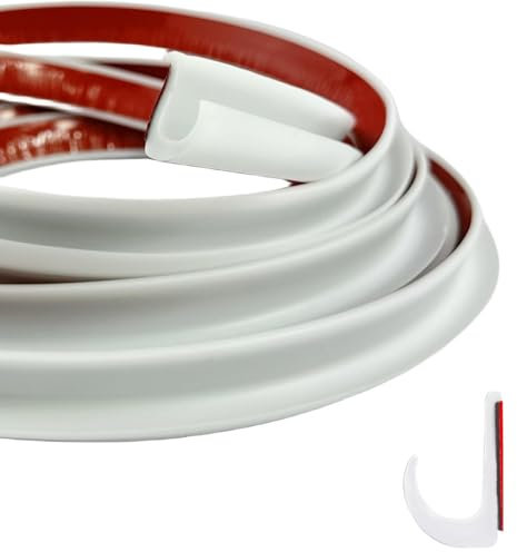Lsydgn Joint Porte Voiture Universel,J Shape Bande De Dérivation De Pluie En Caoutchouc Blanc 5 m,Joint Caoutchouc Adhesif,Gouttière Adaptée à Tous Les Types De Voitures,Camions,Camping Cars Et Yachts