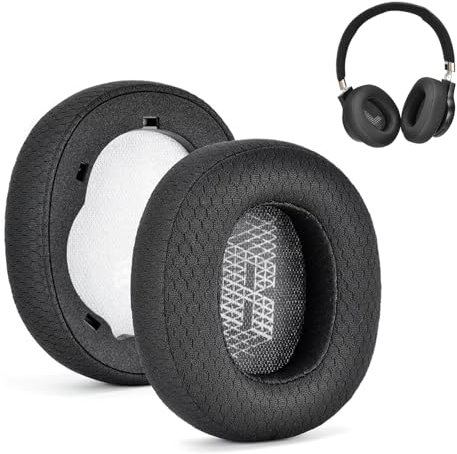 E65 Earpads for JBL Live 650BTNC 660NC E65BTNC Headphone, Replacement Headset Ear Cushion Pads with Memory Foam for 750NC Duet NC Ear Cover Earmuff, Black