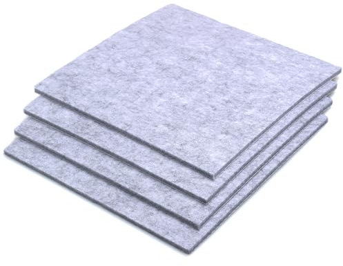 Hoappa Furniture Pads for Chair Furniture Legs, 4 PCS Grey Self-Adhesive Floor Protectors Felt Pads, 200mm x 200mm and 5 mm Thick